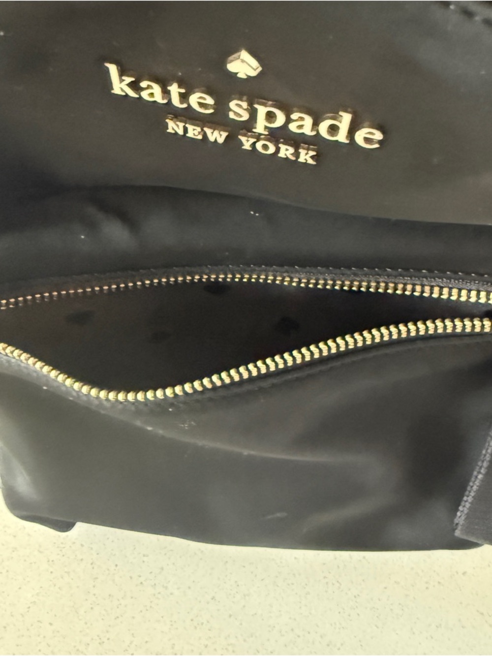 kate spade Black Nylon Backpack with Gold Hardware 13”H x 12”W x 5” D - Picture 7 of 8